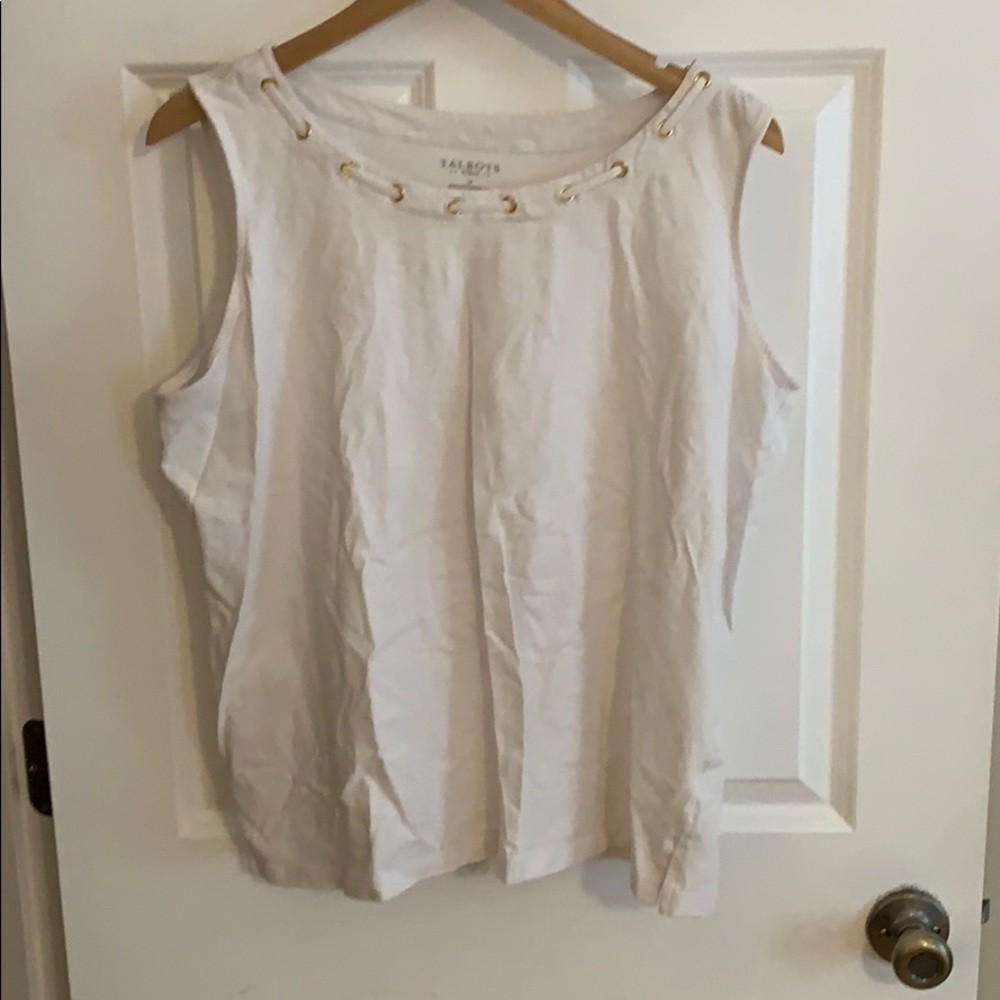 Talbots sleeveless detailed neck